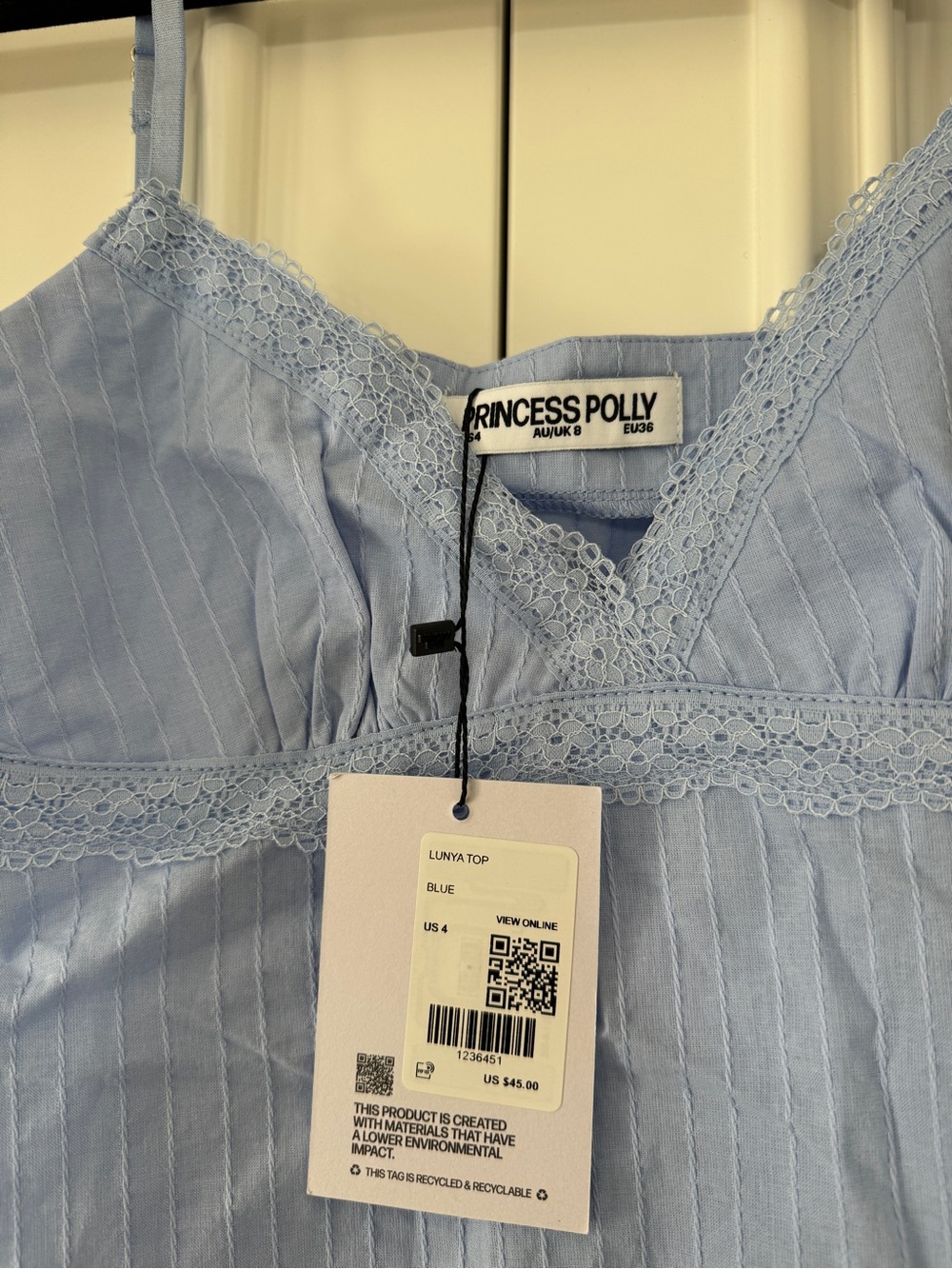 Princess Polly Lunya Top Light Blue - Picture 3 of 3